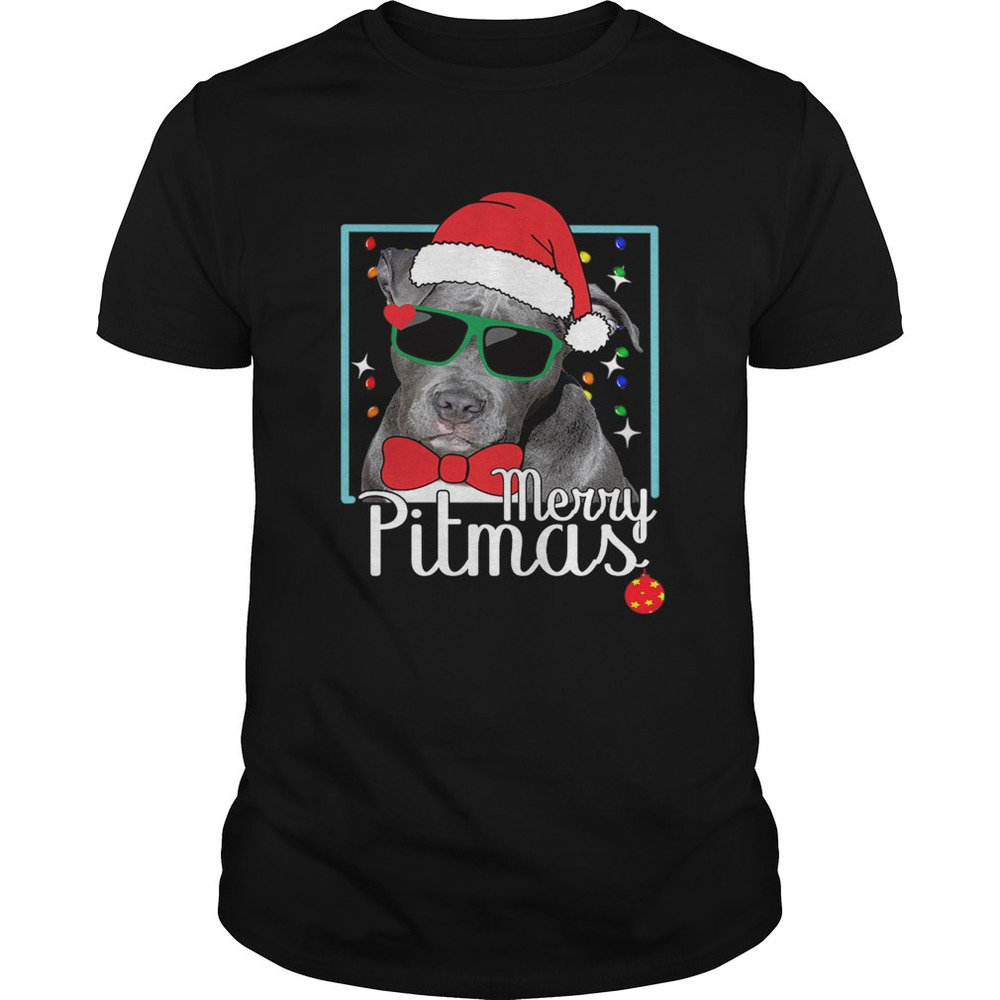 Merry Pitmas Pitbull Dog Funny Ugly Christmas Shirt